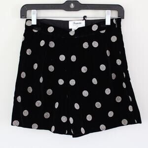NWT Bonpoint Couture Black Velvet Shorts Golden Metallic Polka Dots‎ 12
